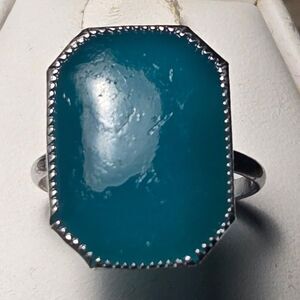 Pretty green Vintage Sterling Silver Ring Sz 5